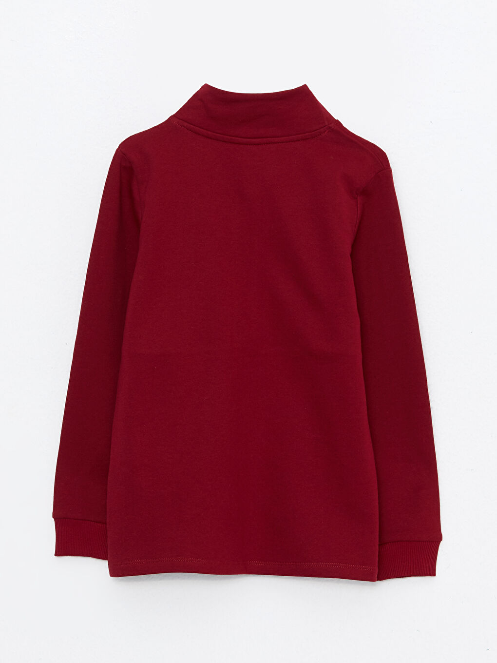 LCW Kids Bordo Dik Yaka Basic Uzun Kollu Erkek Çocuk Sweatshirt - 1