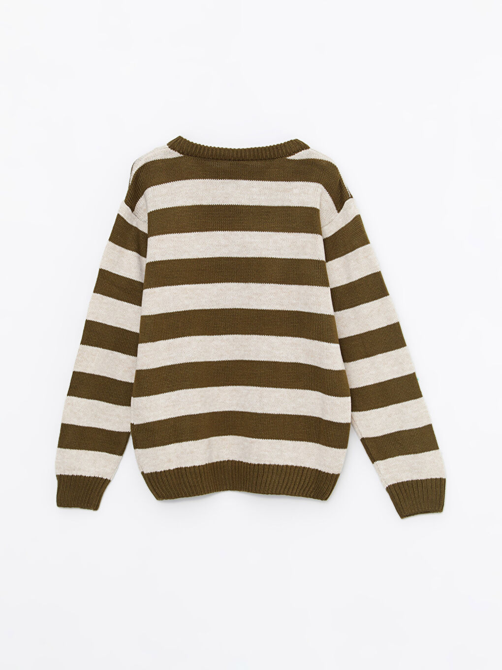 Crew Neck Striped Long Sleeve Boys' Knitwear Sweater-1