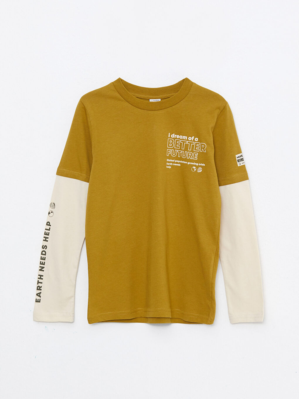 Tricou cu Mânecă Lungă Imprimat Guler Rotund pentru Băieți-4