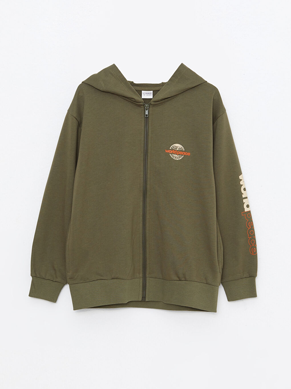 LCW Kids Bedrucktes Reißverschluss-Sweatshirt für Jungen mit Kapuze und langen Ärmeln -W23335Z4-HDQ