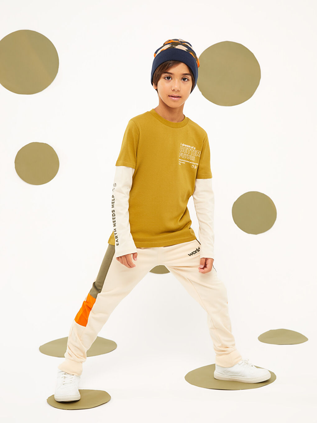 Elastic Waist Color Block Boys' Jogger Sweatpants