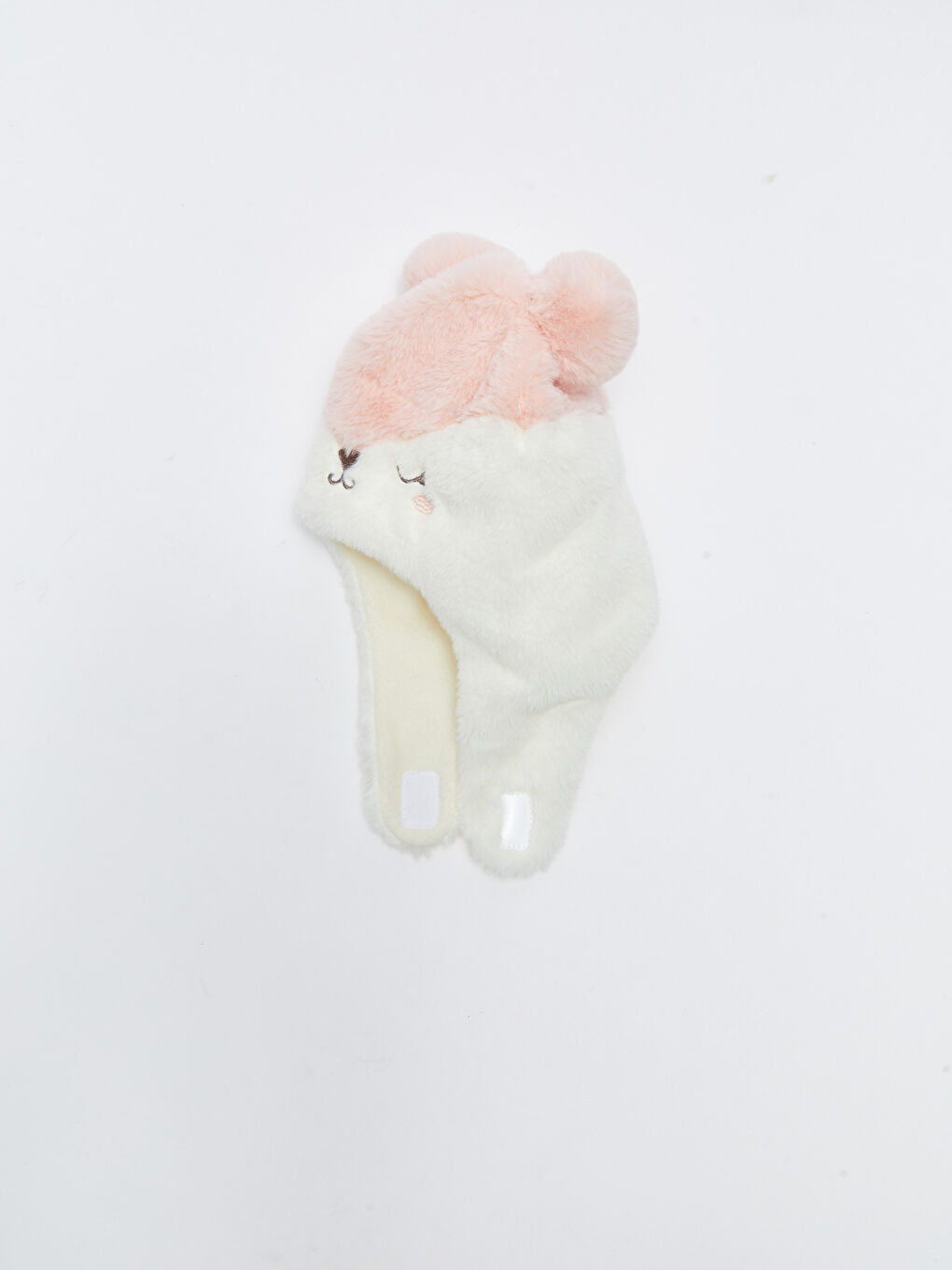 Embroidery Detailed Baby Girl Plush Beanie-1