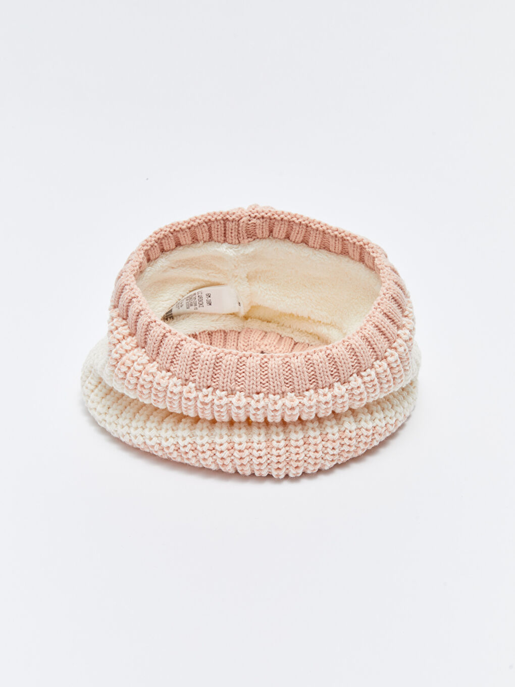 Color Block Baby Girl Knitwear Scarf Hat and Gloves-1