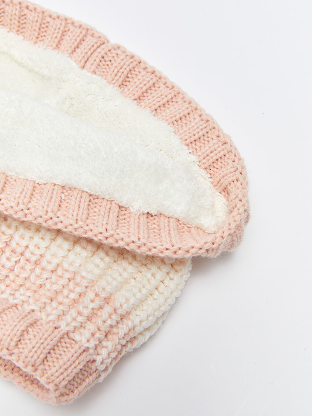 Color Block Baby Girl Knitwear Scarf Hat and Gloves-5