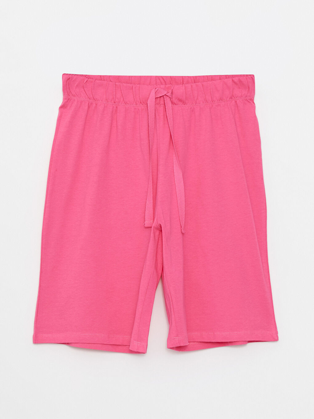 Pembe Beli Lastikli Düz Pamuklu Kadın Pijama Alt-5