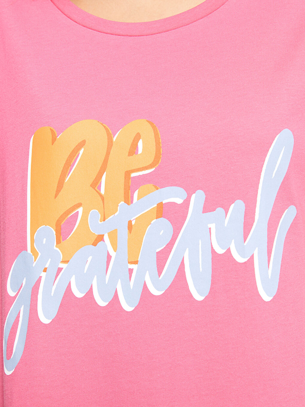 Crew Neck Printed Short Sleeve Cotton Women's Nightgown-3