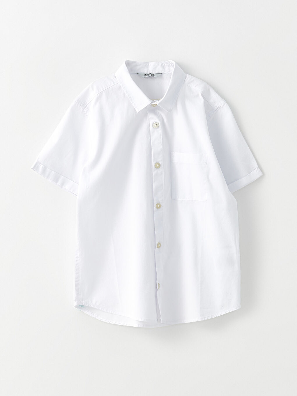 Basic Short Sleeve Poplin Boy Shirt