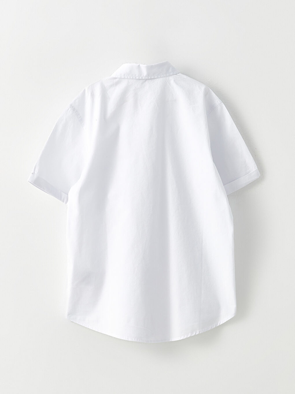 Basic Short Sleeve Poplin Boy Shirt-1