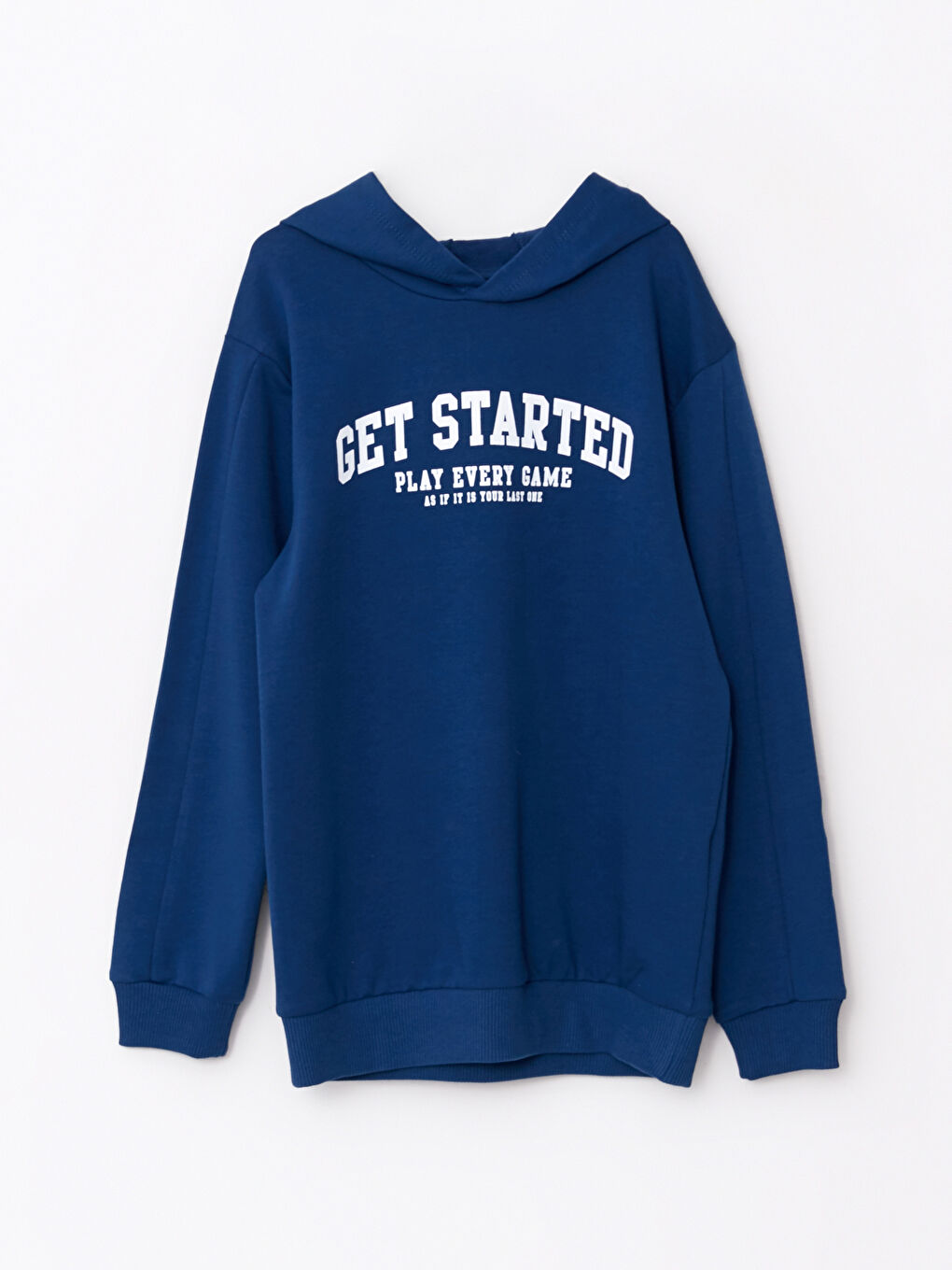 Lacivert Kapüşonlu Baskılı Uzun Kollu Erkek Çocuk Sweatshirt ve Eşofman Altı-1