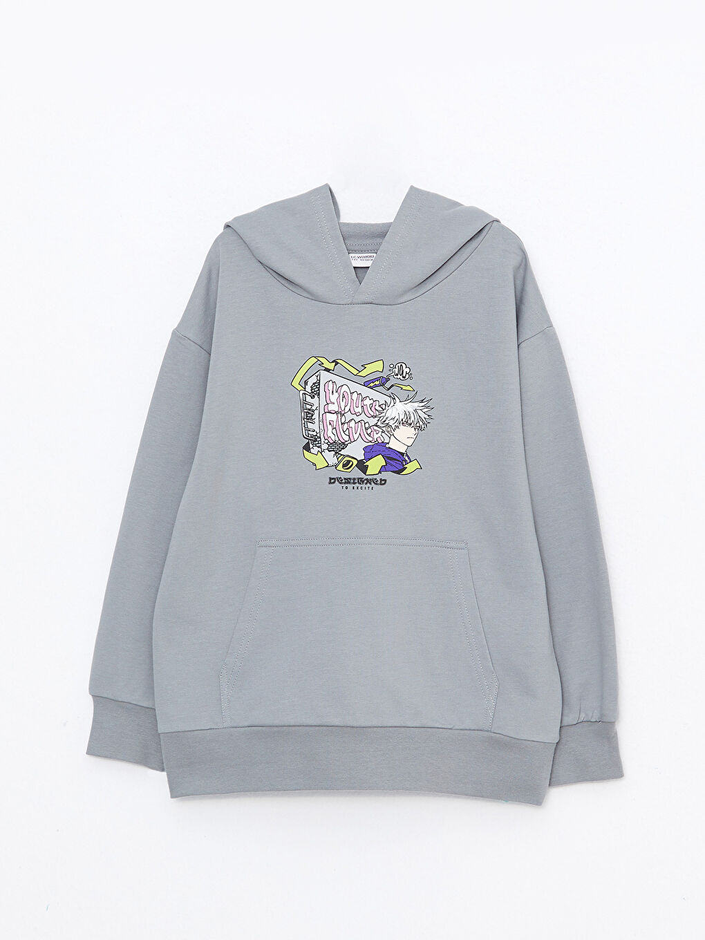 Hooded Printed Long Sleeve Boy Sweatshirt and Sweatpants-1