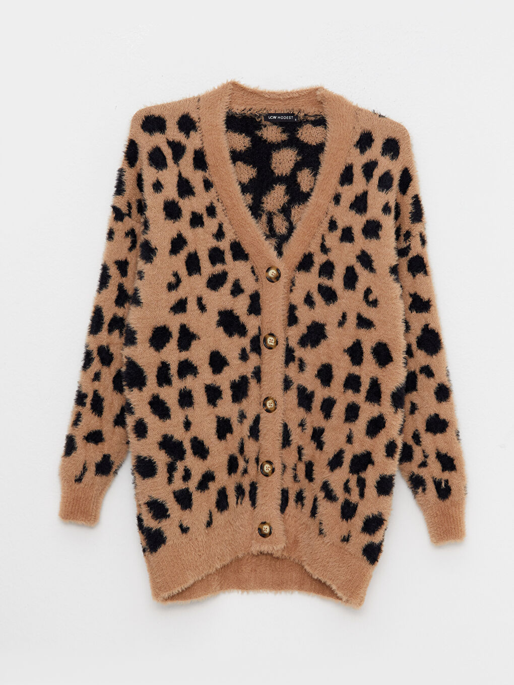 V Neck Patterned Women's Knitwear Cardigan-5