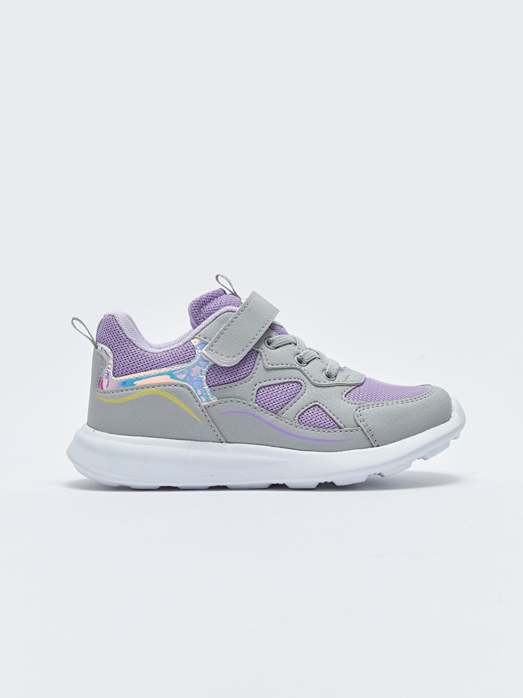 LCW STEPS Hologram Detailed Hook and Loop Fastening Girls' Active Sneakers -W23555Z4-G8Z