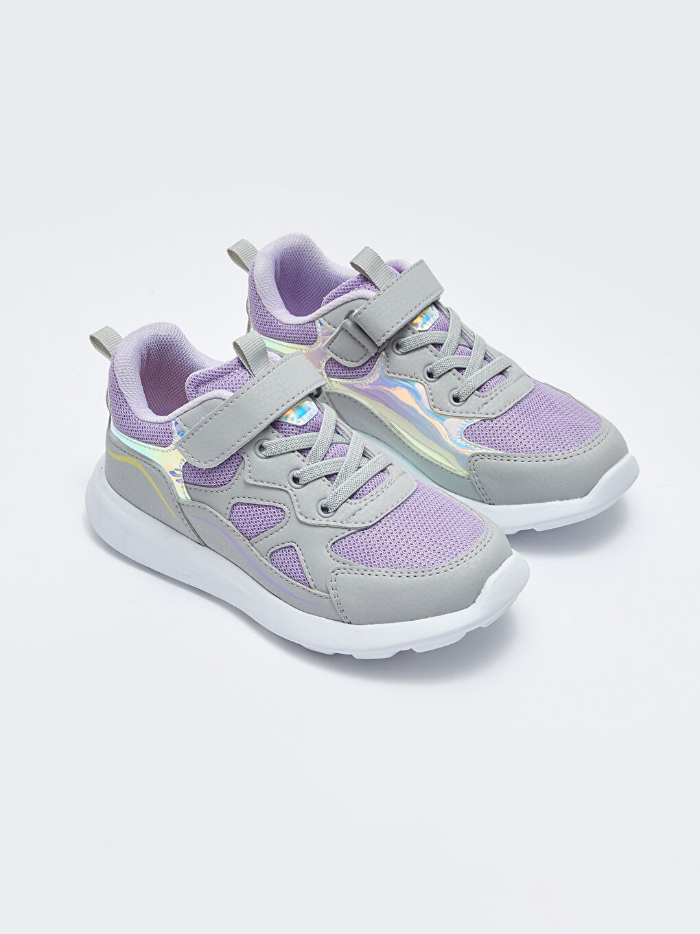 LCW STEPS Hologram Detailed Hook and Loop Fastening Girls' Active Sneakers -W23555Z4-G8Z