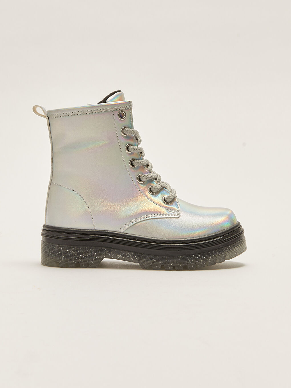Hologram Detailed Lace and Zipper Detailed Girls' Boots -W23561Z4-UXF