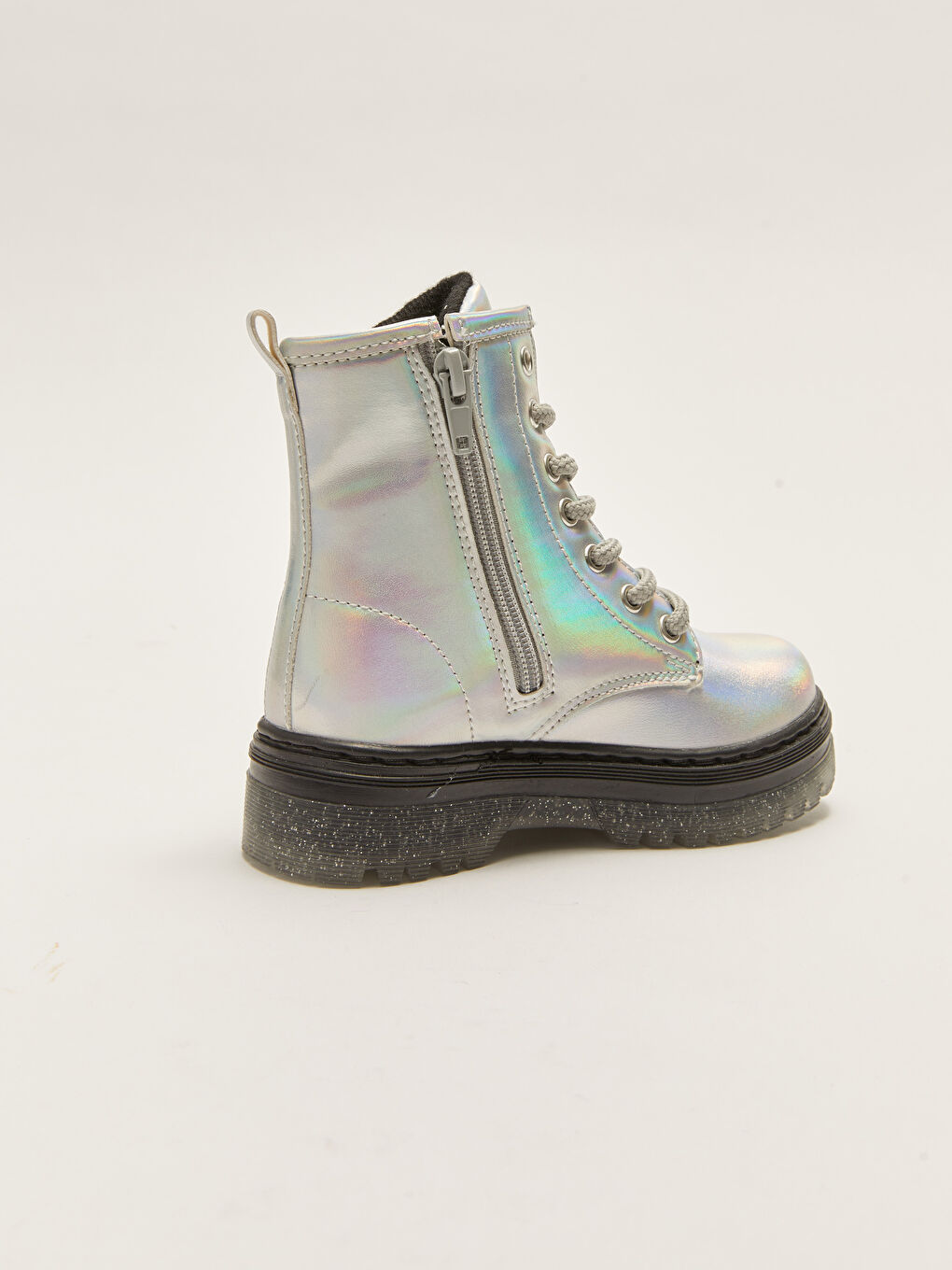Hologram Detailed Lace and Zipper Detailed Girls' Boots -W23561Z4-UXF