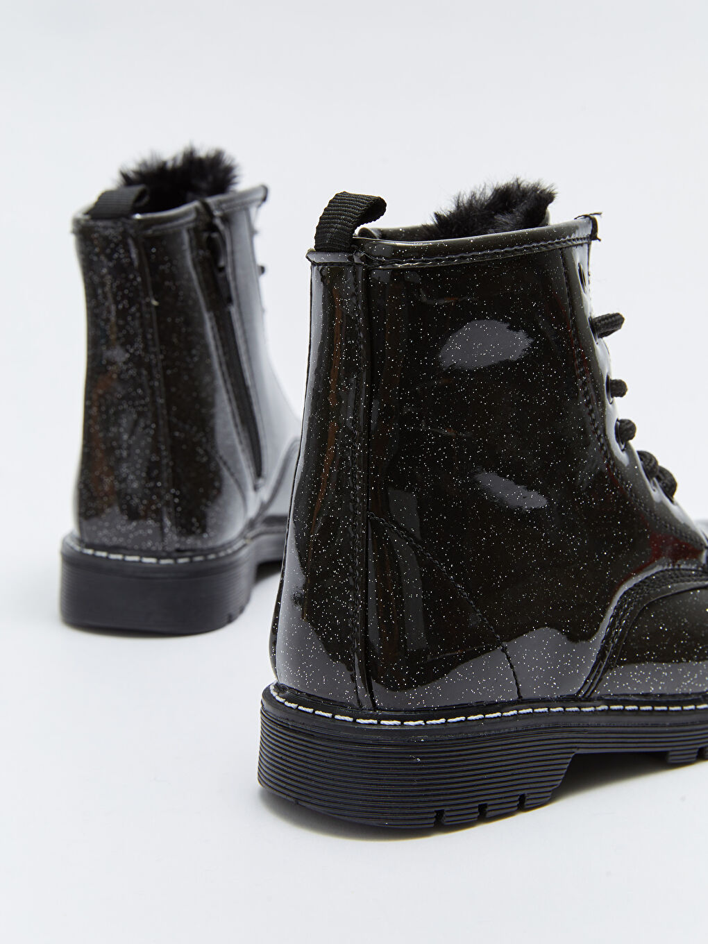 Ghete pentru Fete din Piele Ecologică cu Șireturi și Închidere cu Fermoar-4