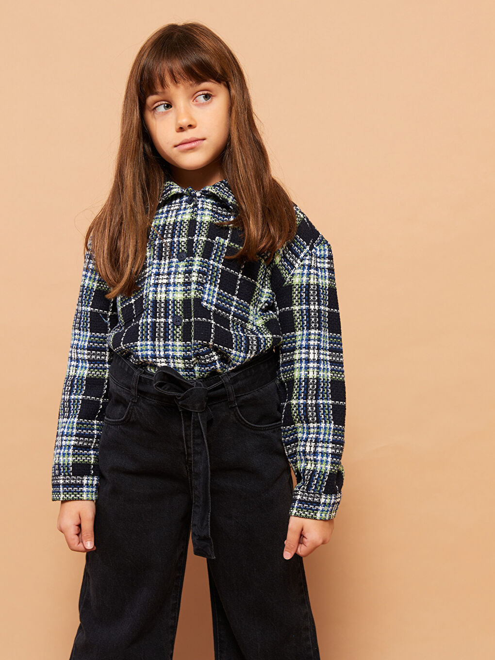 Siyah Wideleg Kız Çocuk Jean Pantolon-2