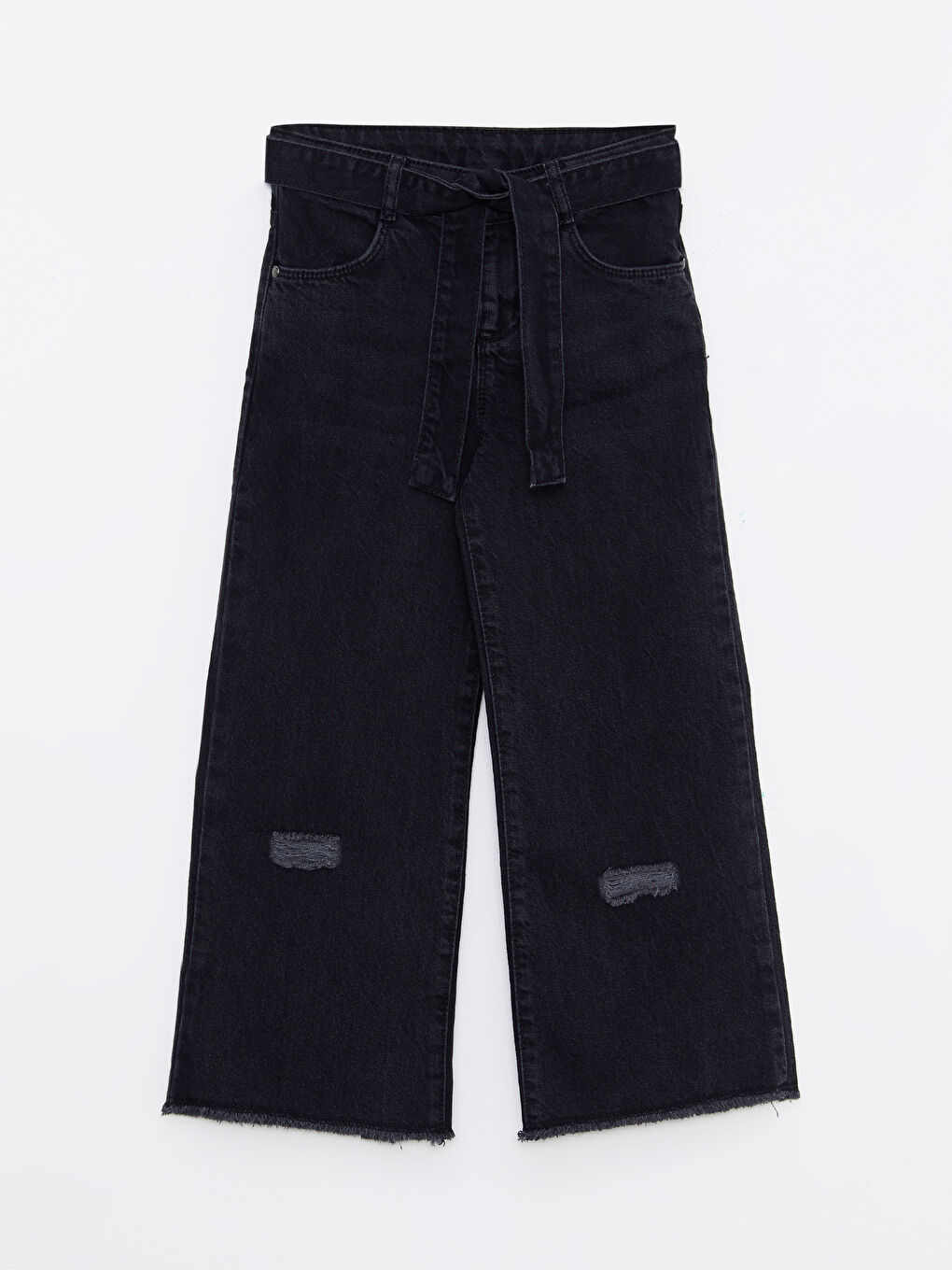 Siyah Wideleg Kız Çocuk Jean Pantolon-3