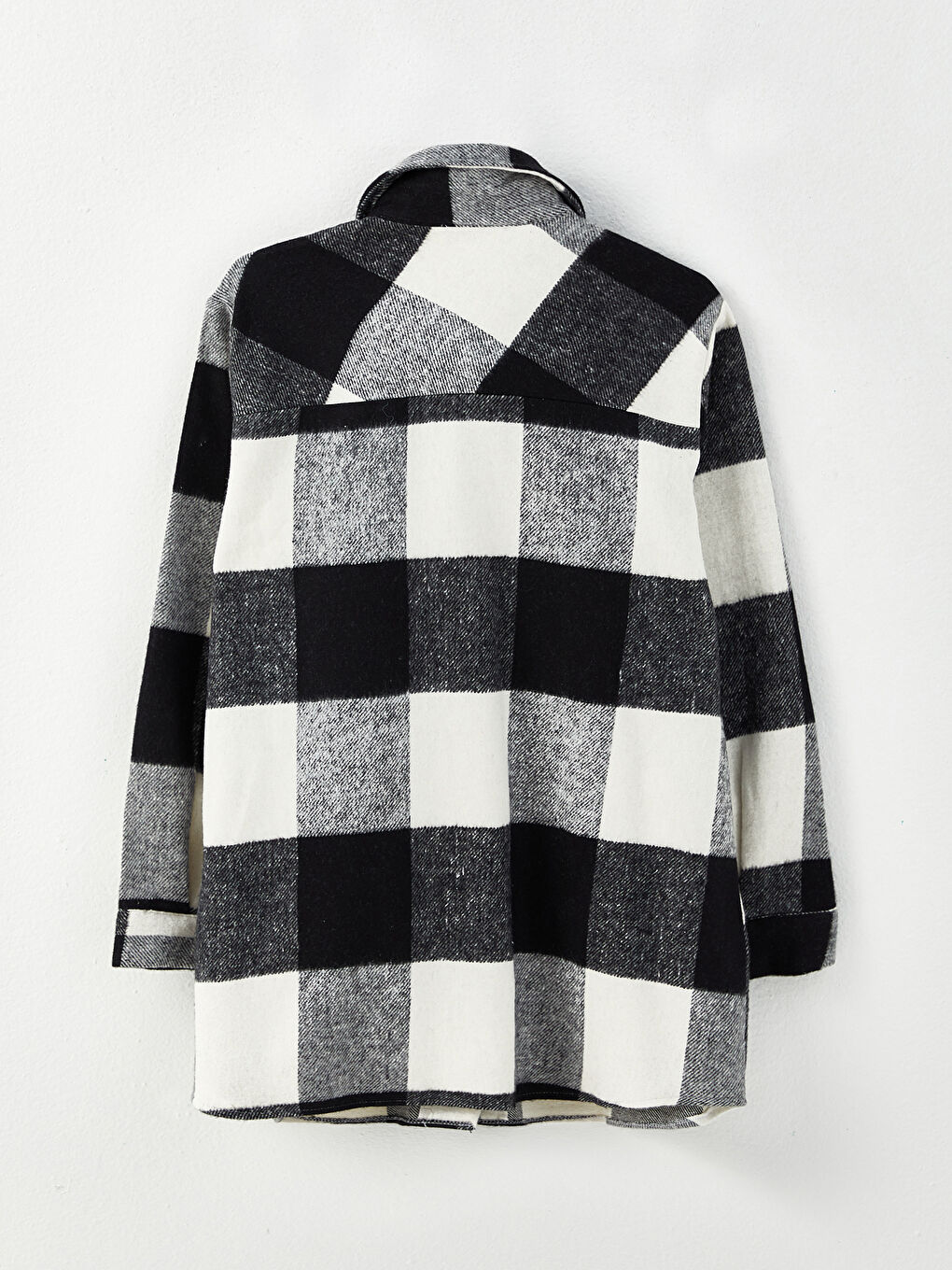 LC Waikiki Front Button-Off Plaid Long Sleeve Women's Lumberjack Shirt Jacket -W23590Z8-LKX