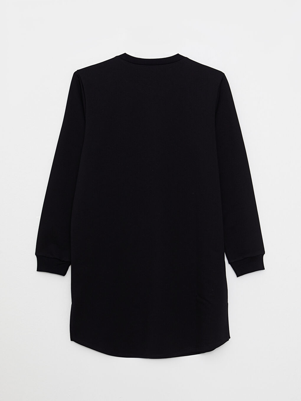 Siyah Bisiklet Yaka Baskılı Uzun Kollu Kadın Sweatshirt Tunik-6