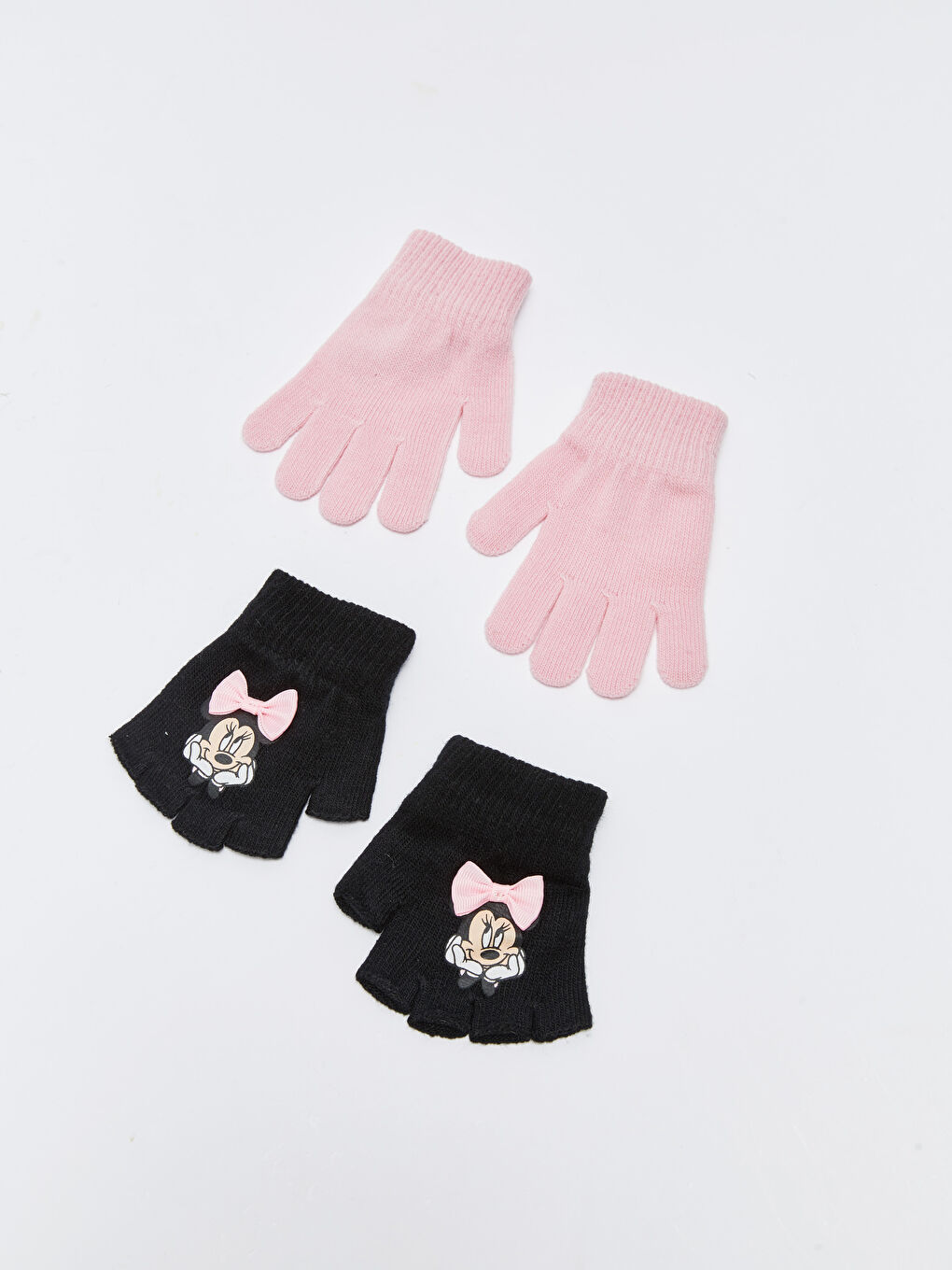 LCW ACCESSORIES Pembe Minnie Mouse Lisanslı Kız Çocuk Eldiven 2'li