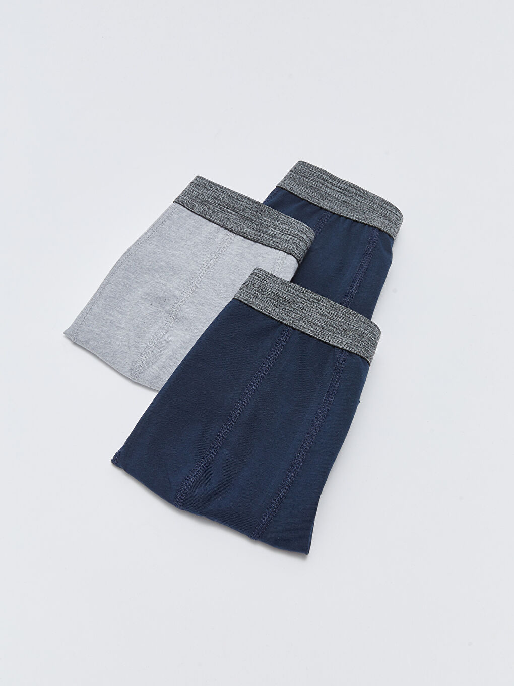 Gri Standart Kalıp Pamuklu Esnek Erkek Boxer 3'lü-1