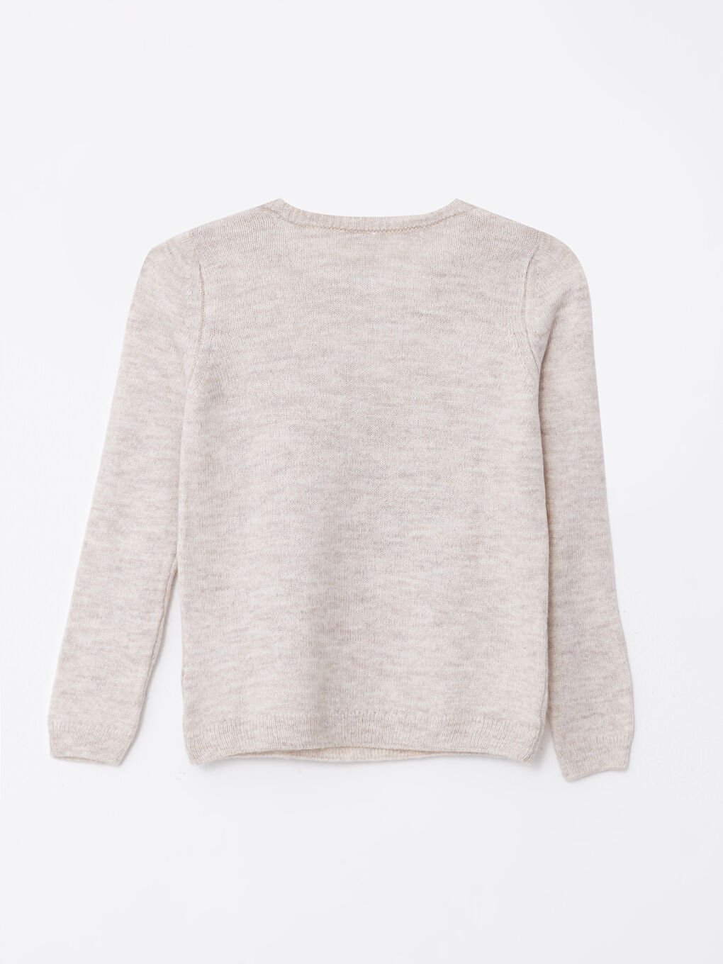 LCW Kids Crew Neck Patterned Long Sleeve Girls' Knitwear Sweater -W23639Z4-D2Y