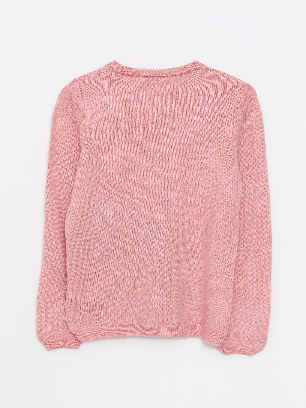 LCW Kids Bisiklet Yaka Desenli Uzun Kollu Kız Çocuk Triko Kazak -W23641Z4-G21