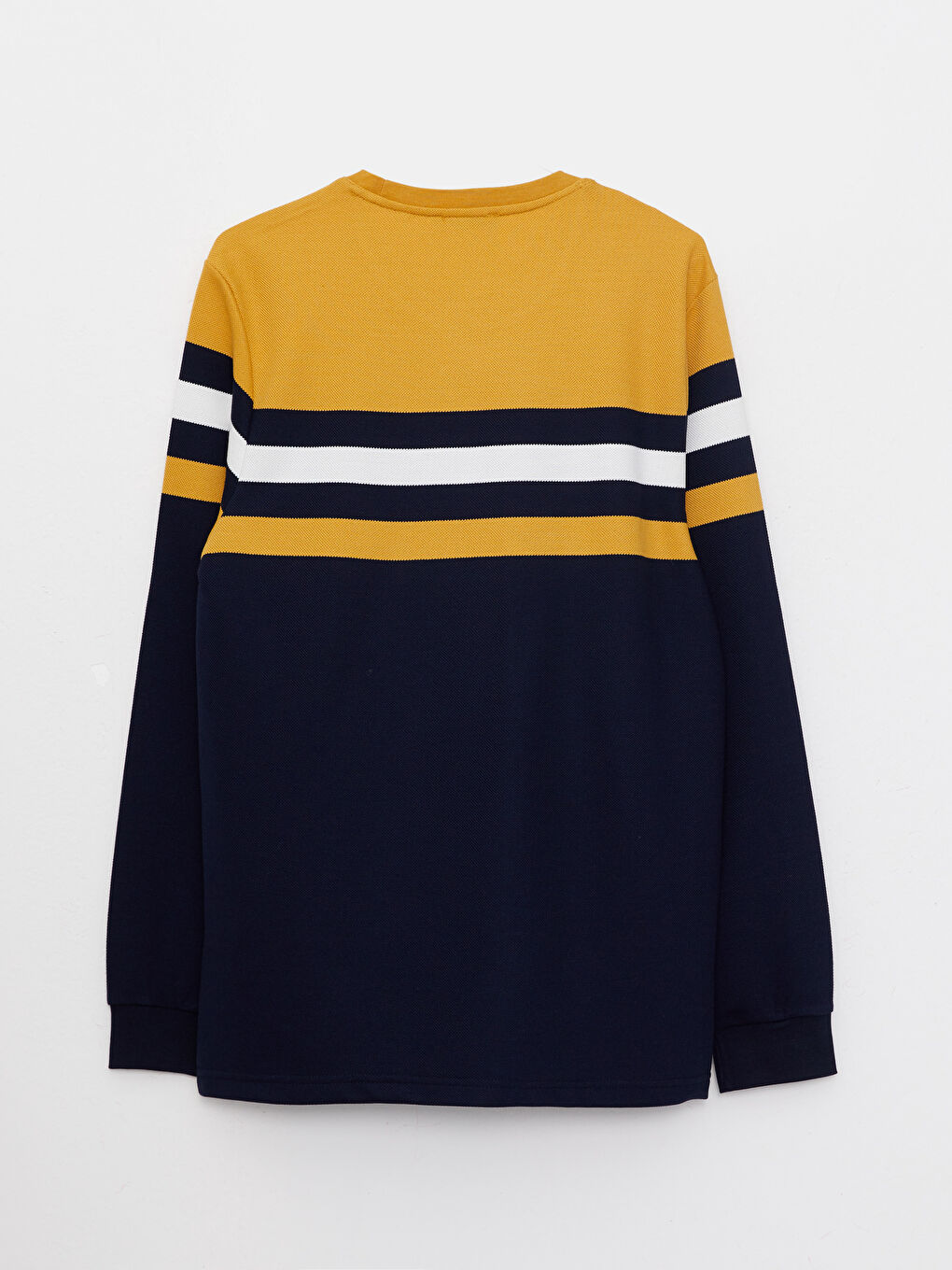 سويتشيرت رجالي مخطط بكم طويل وكول مدور-6