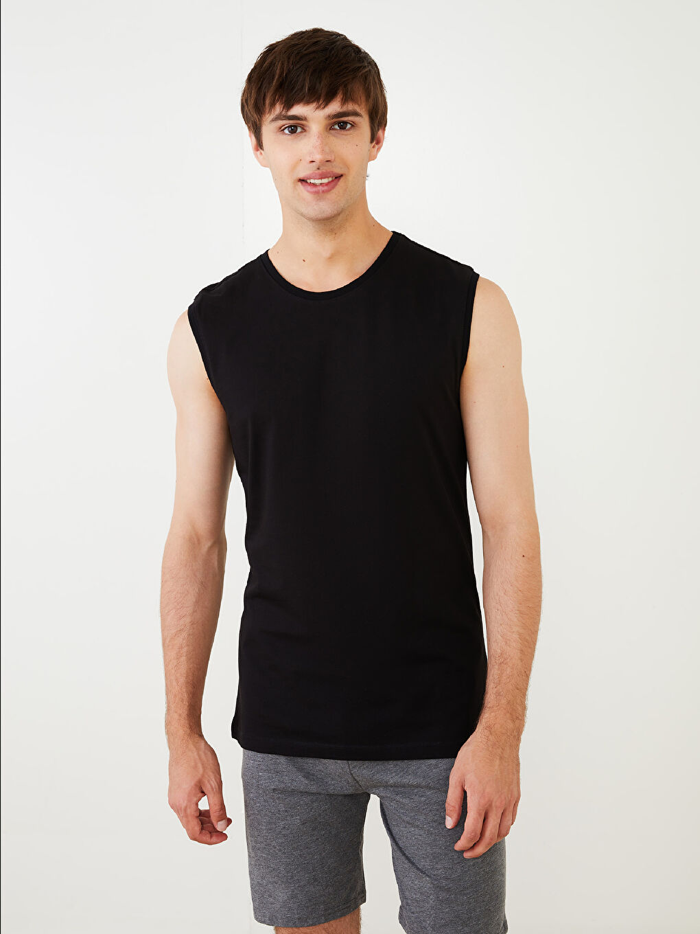 Crew Neck Sleeveless Cotton Men's Vest-1