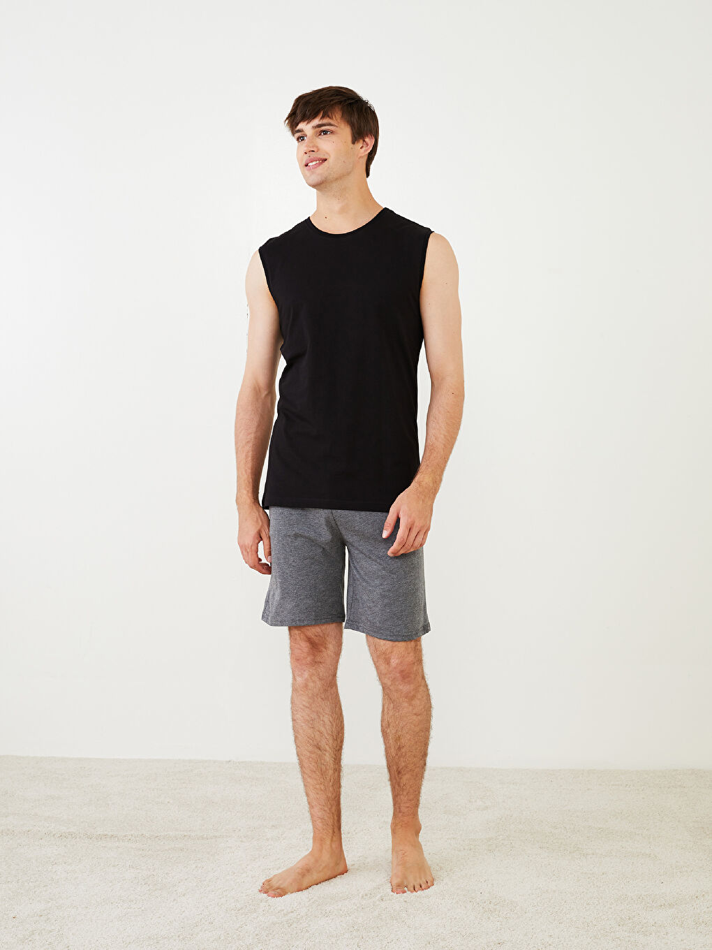 Crew Neck Sleeveless Cotton Men's Vest-2