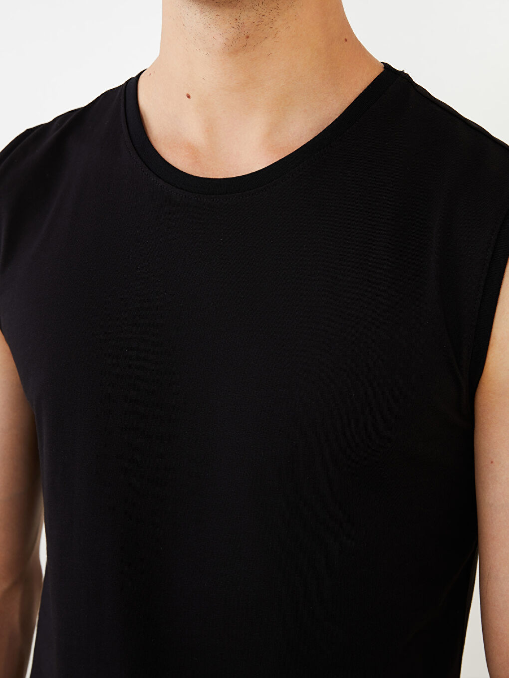 Crew Neck Sleeveless Cotton Men's Vest-3