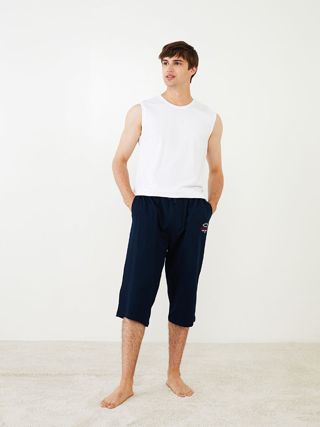 Crew Neck Sleeveless Cotton Men's Vest-1