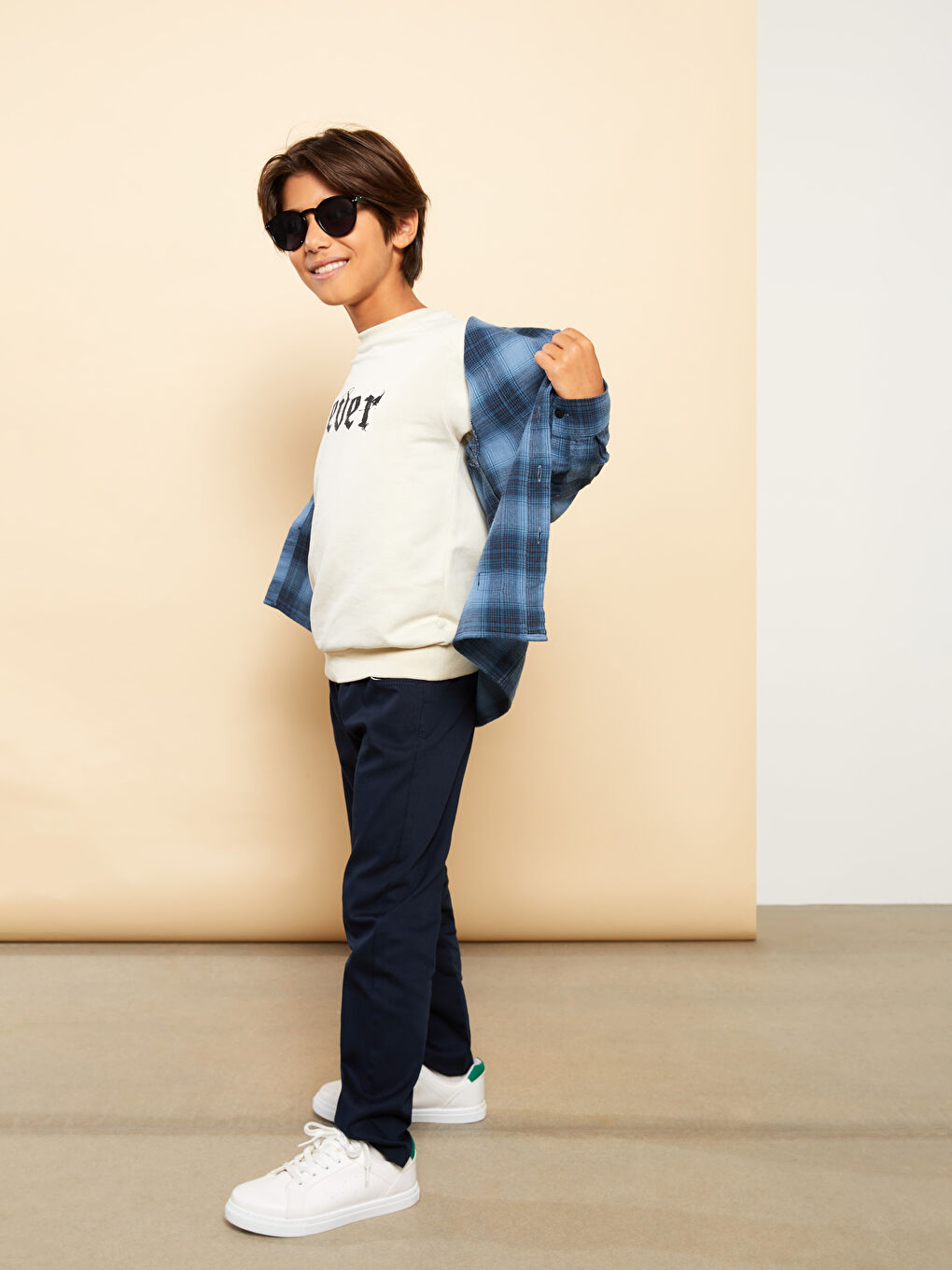 Crew Neck Printed Long Sleeve Boys' Sweatshirt
