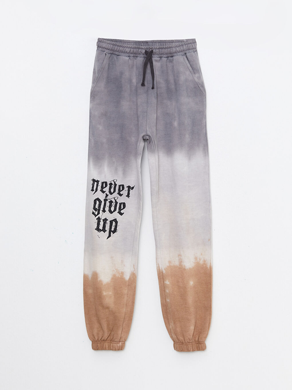 Antrasit Beli Lastikli Baskılı Erkek Çocuk Jogger Eşofman Altı