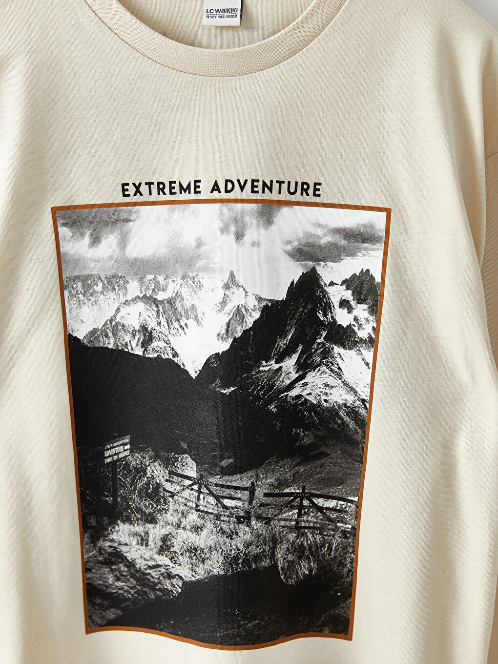 تيشيرت للأولاد بياقة دائرية مطبوع كم طويل-1