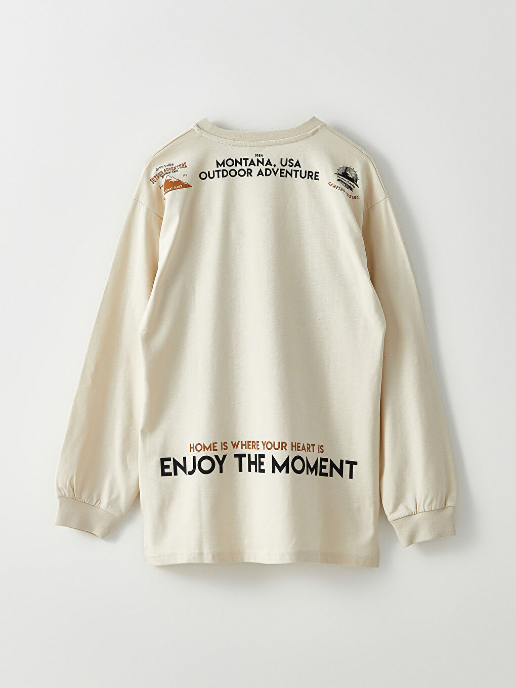 تيشيرت للأولاد بياقة دائرية مطبوع كم طويل-2