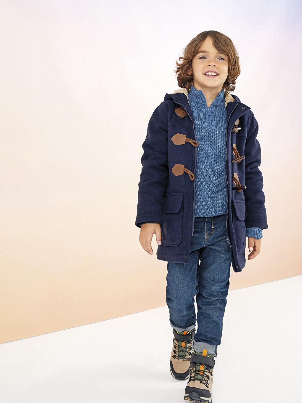 Пальто с капюшоном для мальчиков из каше-2