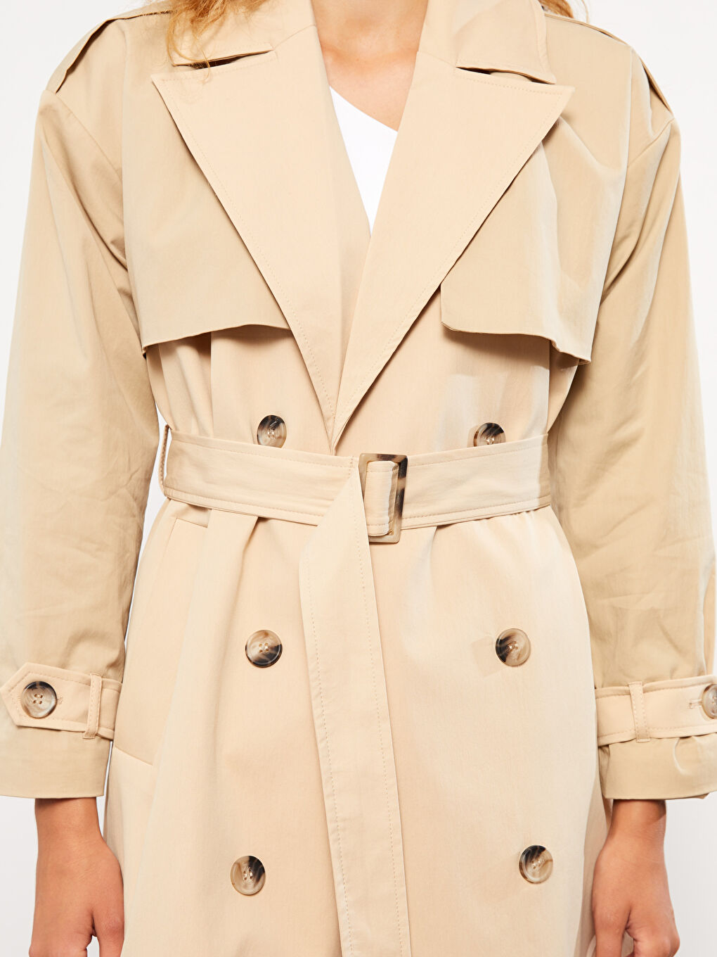LCW Vision Jackenkragen Regulär Langarm Trenchcoat für Damen -W23702Z8-SGR