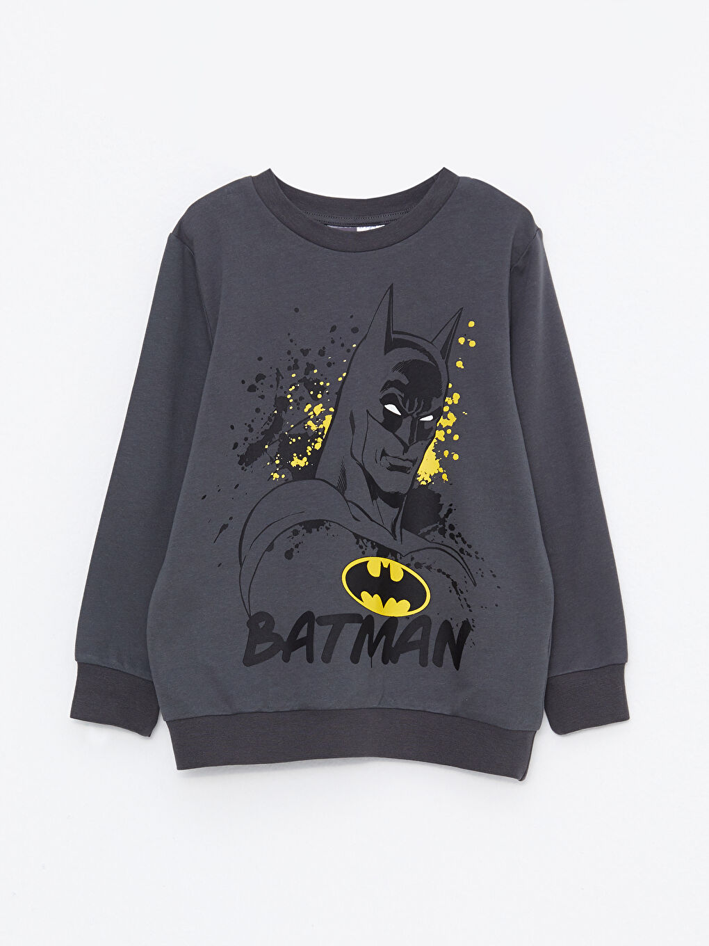 LCW Kids Crew Neck Batman Printed Long Sleeve Boy Sweatshirt and Trousers -W23703Z4-HKS