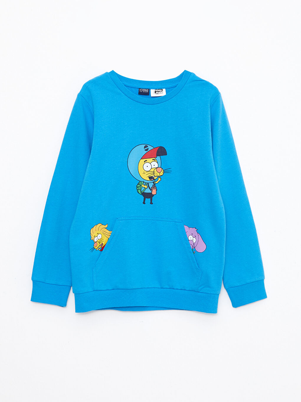 Mavi Bisiklet Yaka Kral Şakir Baskılı Uzun Kollu Erkek Çocuk Sweatshirt ve Eşofman Altı-1