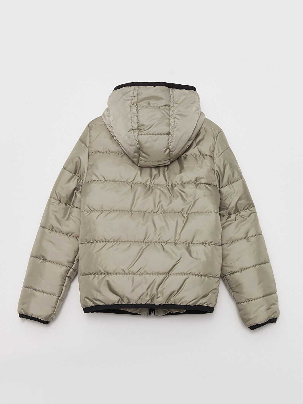 Yeşil Kapüşonlu Basic Erkek Çocuk Şişme Mont-1