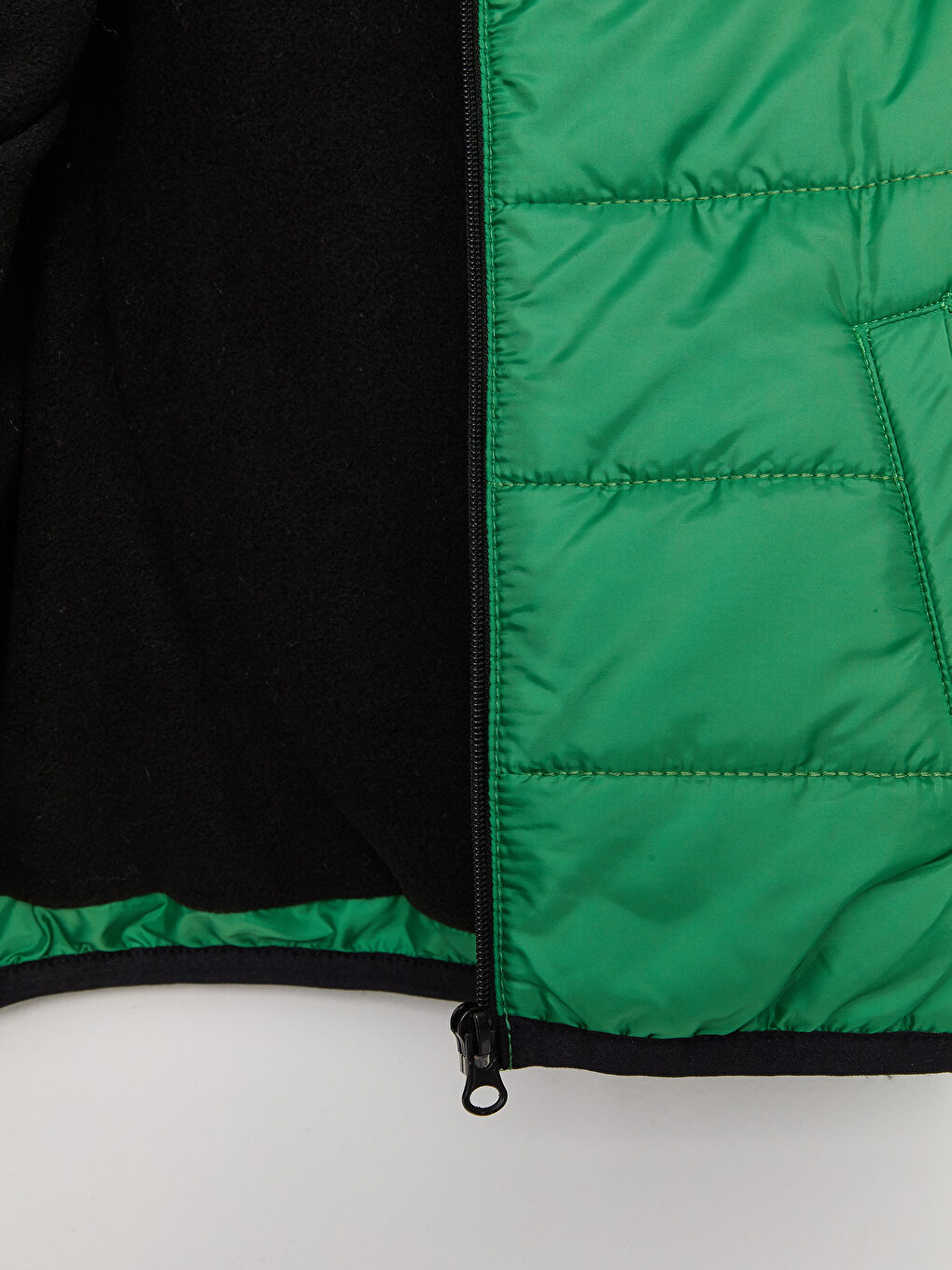 Yeşil Kapüşonlu Basic Erkek Çocuk Şişme Mont-3