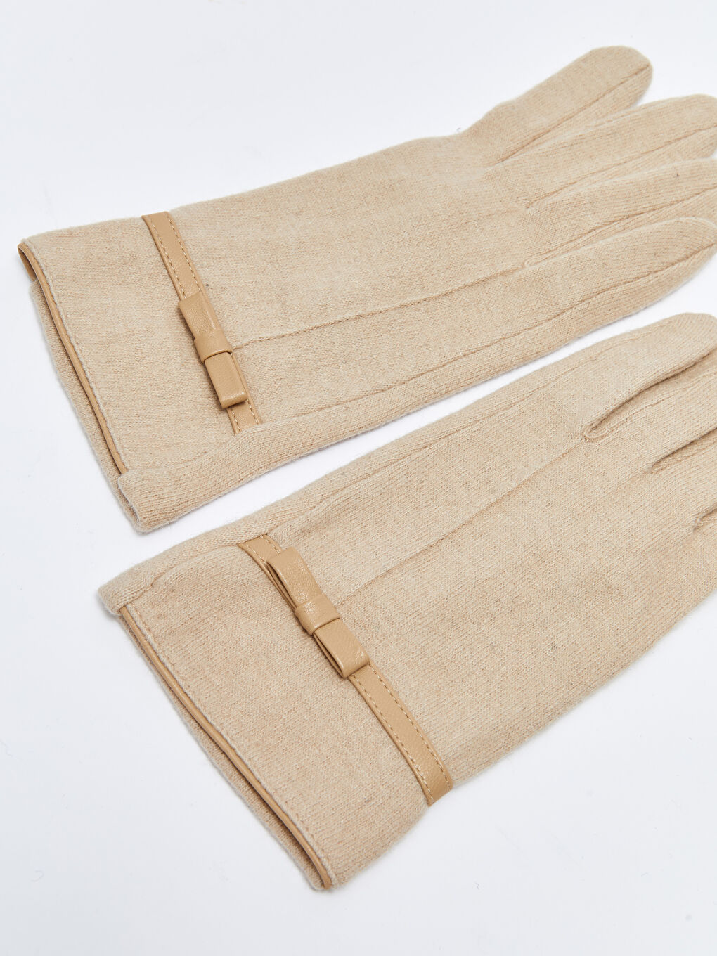 Gants Unis avec Nœud Détail pour Femmes-5