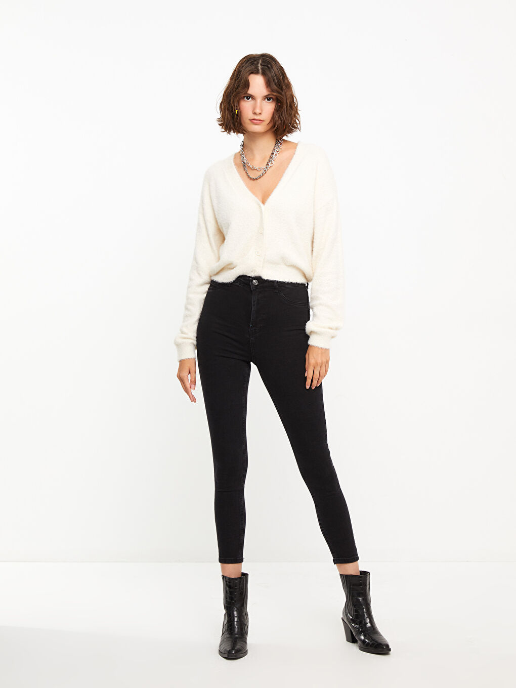 Kardigan od trikotaže sa V izrezom za Žene-2