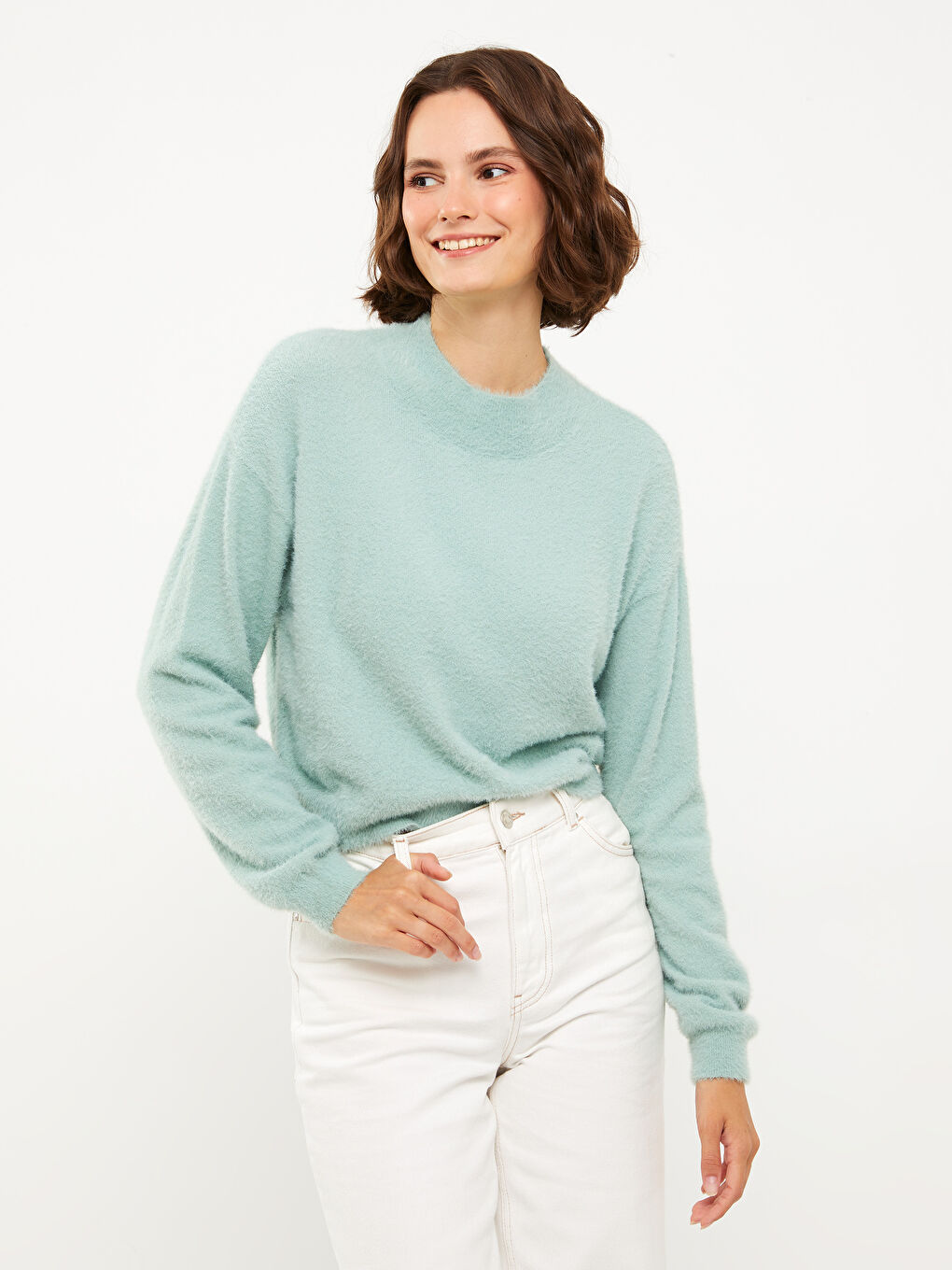 XSIDE Rundhalsausschnitt Schlicht Langarm Damen Strickpullover -W23747Z8-SBD