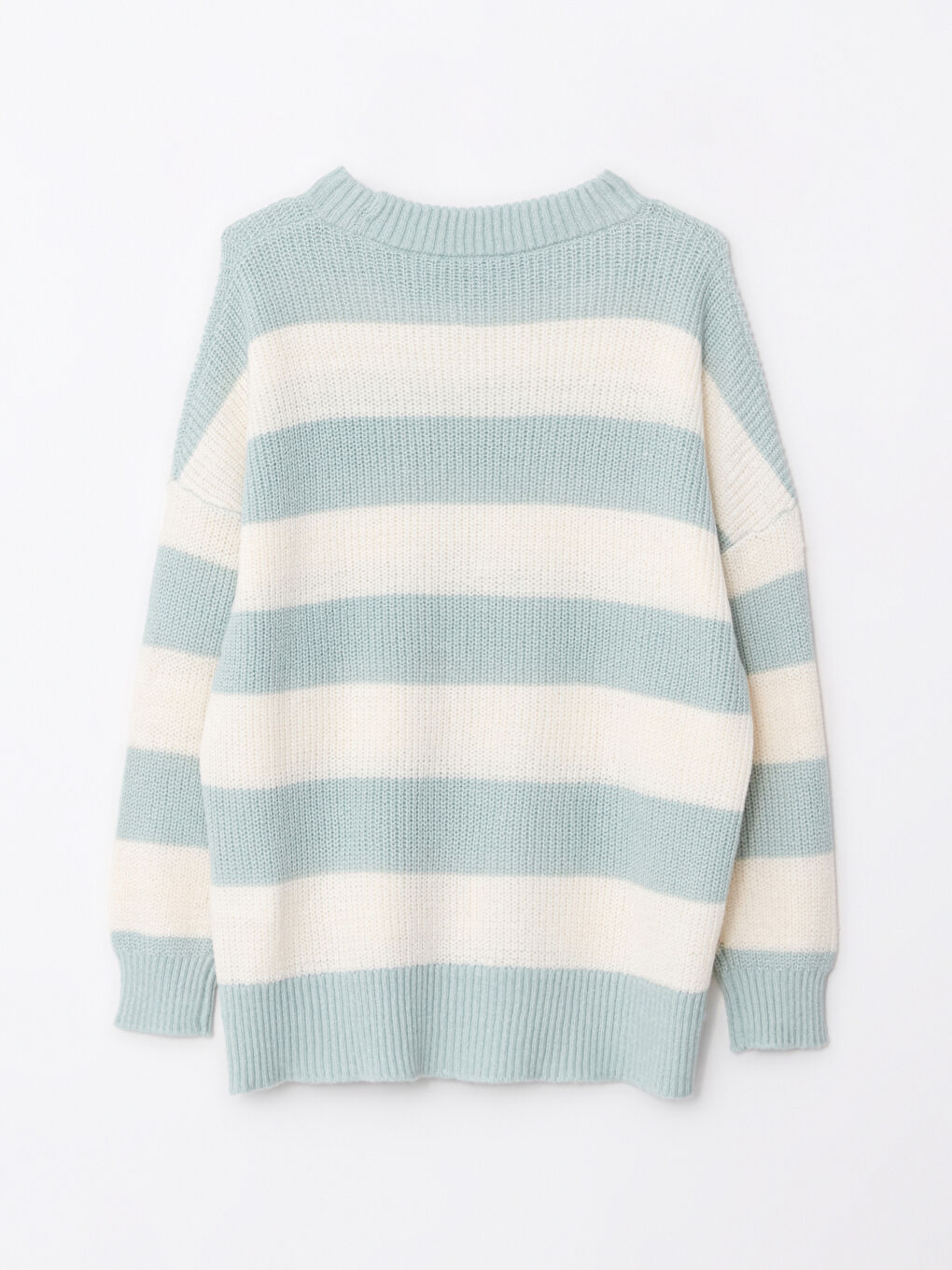Crew Neck Striped Long Sleeve Women's Knitwear Sweater-6