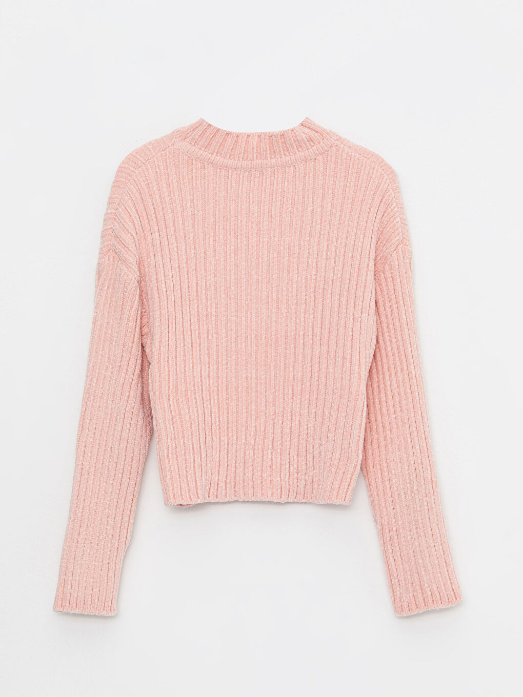 Пуловер с яка тип фуния за жени от трико-6