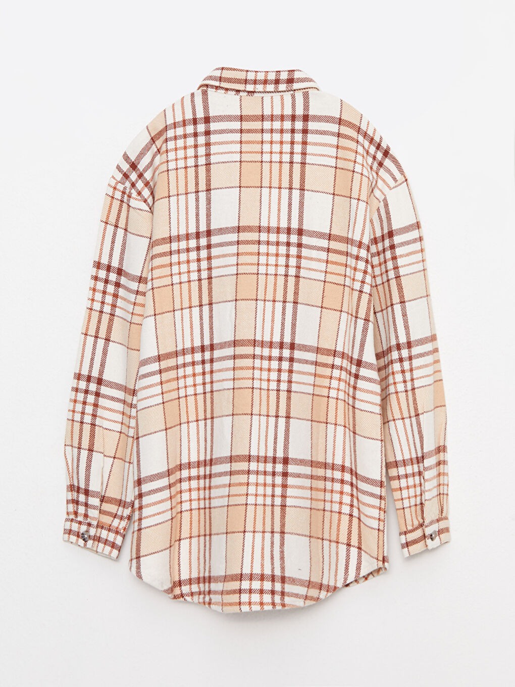 Plaid Long Sleeve Gabardine Girl Shirt-1