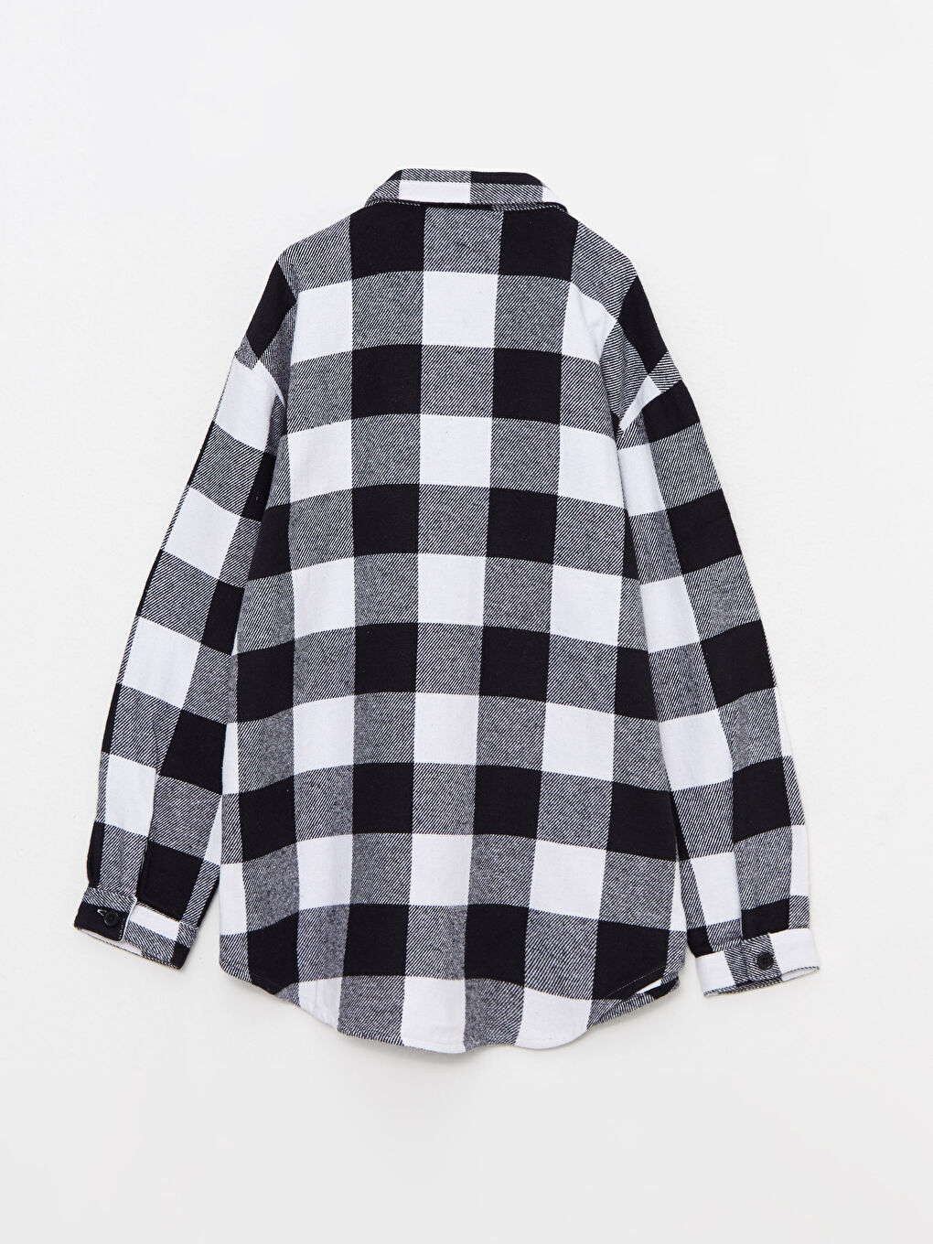 Plaid Long Sleeve Gabardine Girl Shirt-1